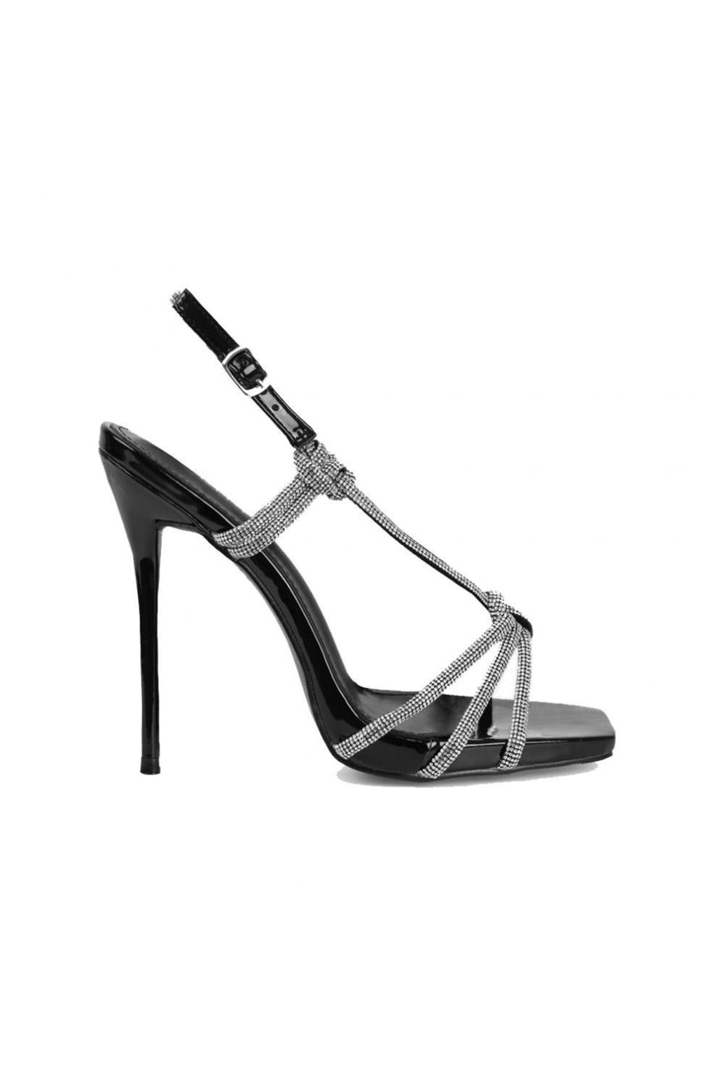 Tacones Negro Charol de brillo Argenté