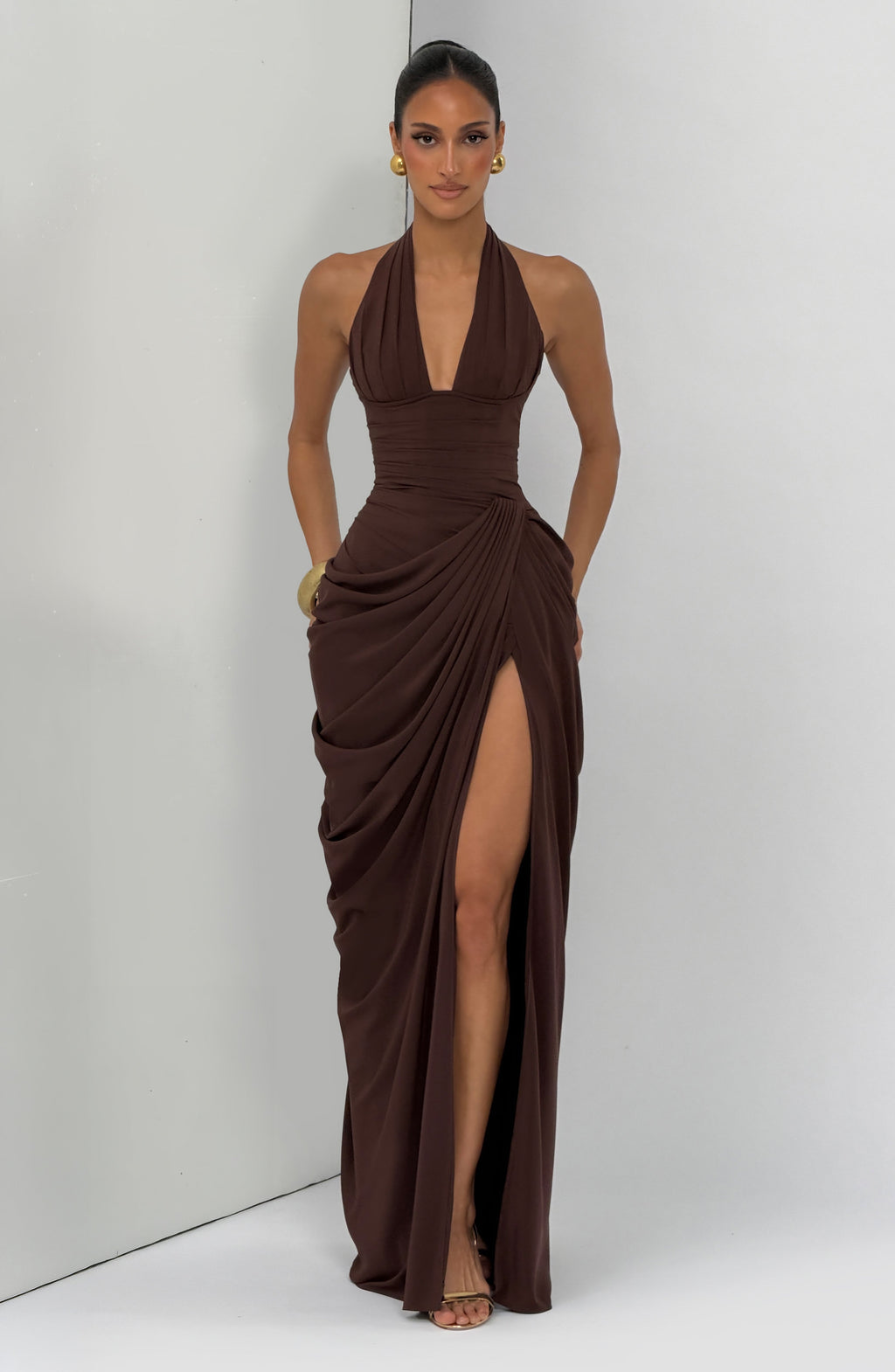 Minette Maxi Dress - Plum Brown