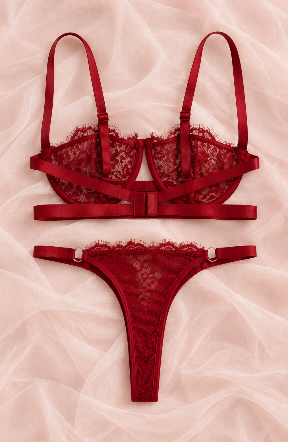 BELLATRIX Floral Lace Lingerie Set – RED PASSION