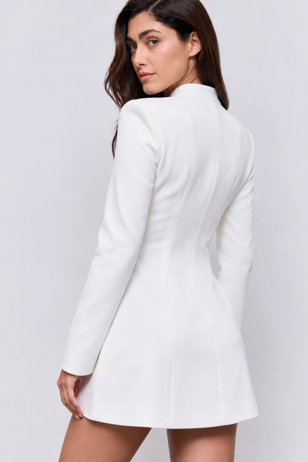 EIRA Button Mini Dress · WHITE