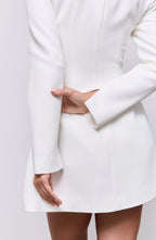 EIRA Button Mini Dress · WHITE