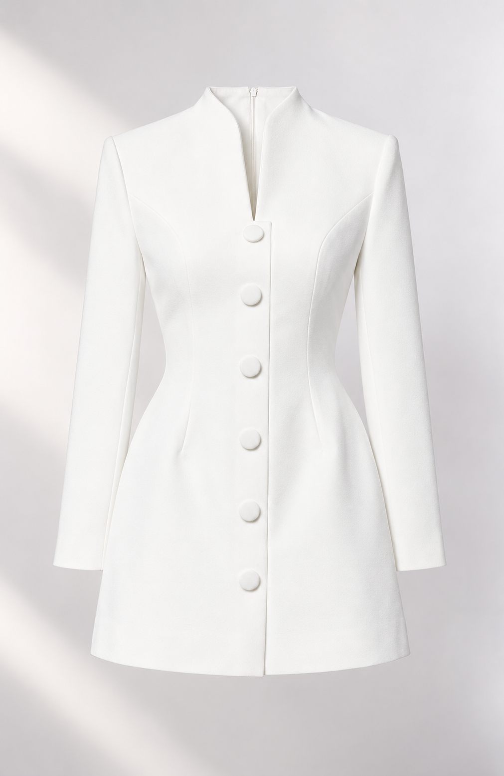 EIRA Button Mini Dress · WHITE