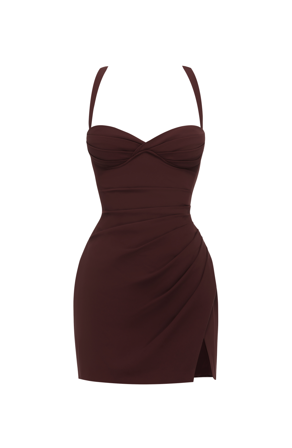 Everette Mini Dress - Plum Brown