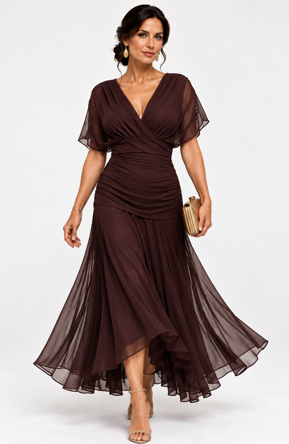 NEREIA Maxi Dress - BROWN