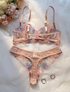 Blush Botanica Embroidered Lingerie Set
