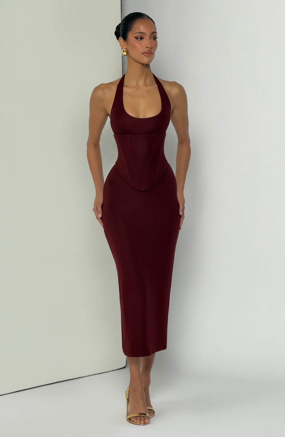 Roberta Midi Dress - Cherry Lacquer