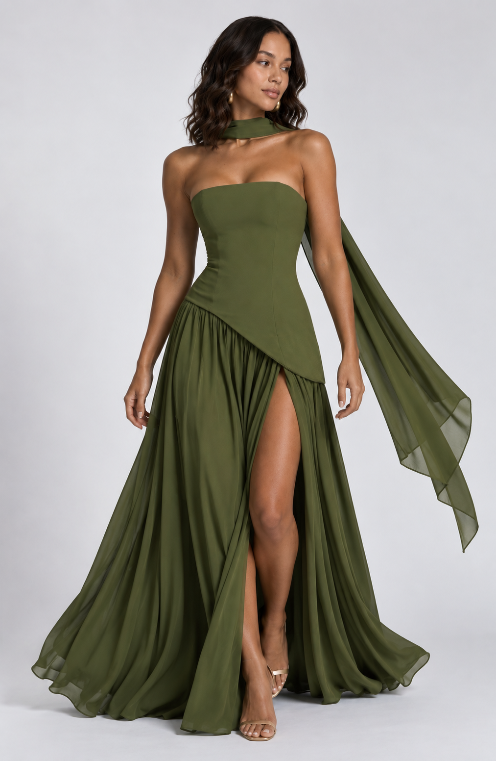 NEITH Maxi Dress - OLIVE KHAKI