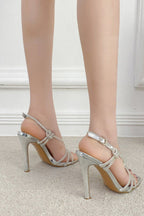 Tacones Plateados de brillo Argenté