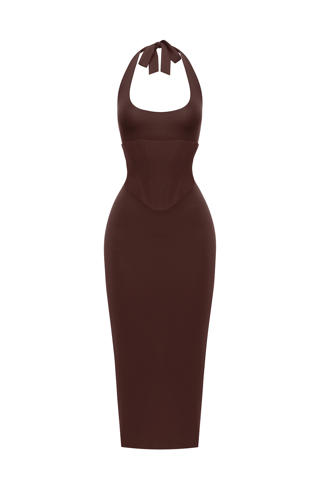 Roberta Midi Dress - Plum Brown