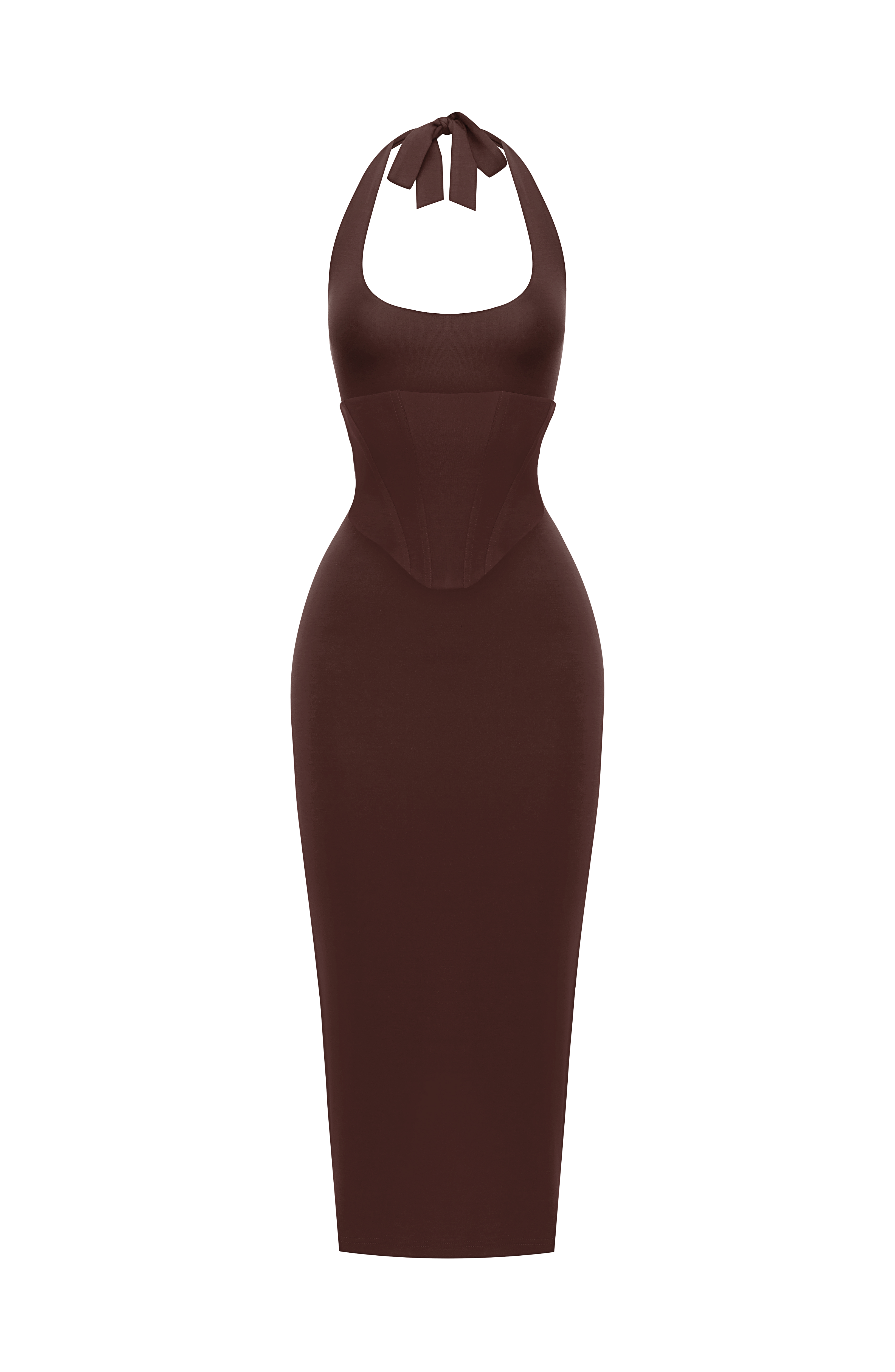 Roberta Midi Dress - Plum Brown