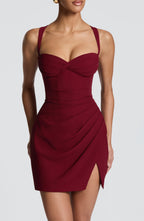 Everette Mini Dress - Burgundy