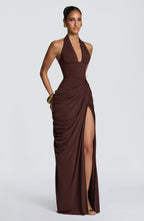 Minette Maxi Dress - Plum Brown