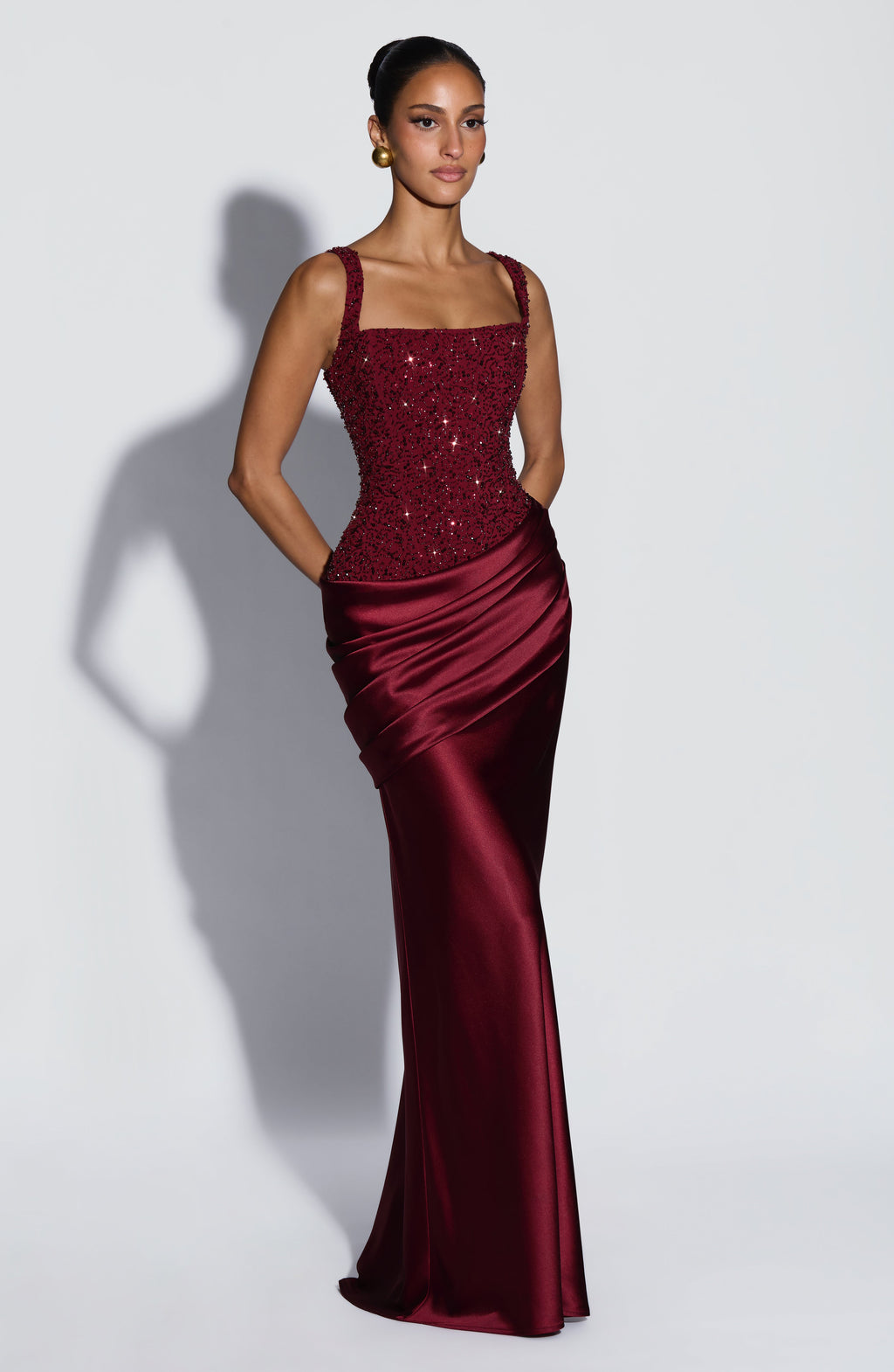 Alexandria Maxi Dress - Burgundy