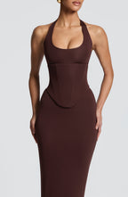 Roberta Midi Dress - Plum Brown