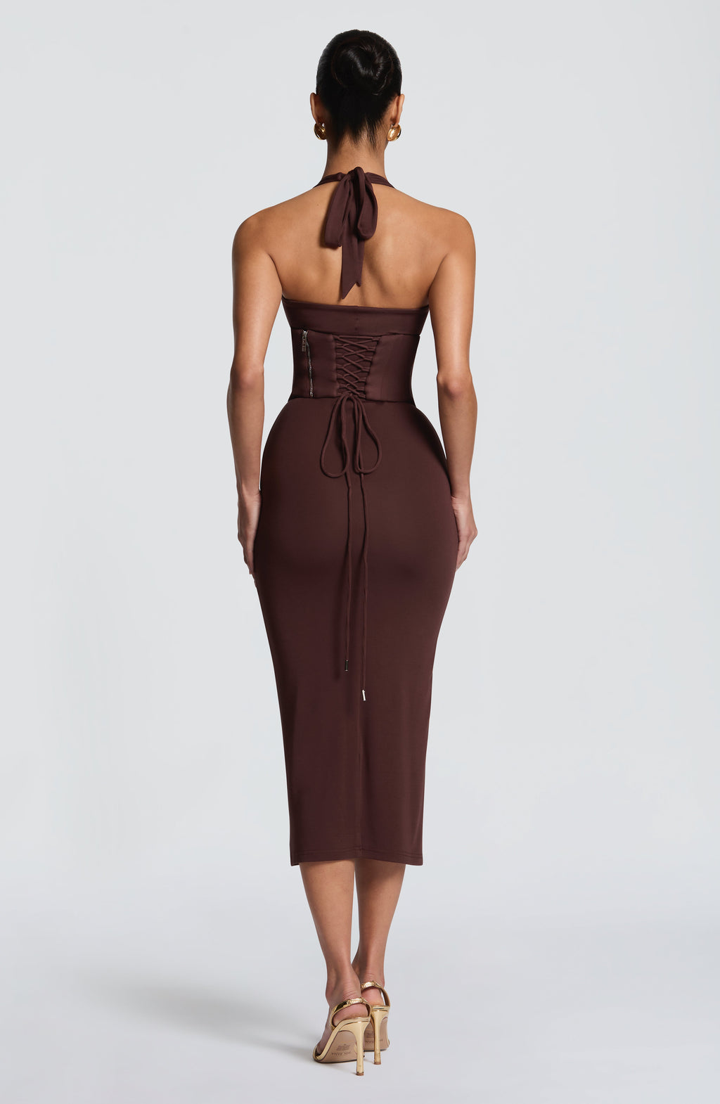 Roberta Midi Dress - Plum Brown