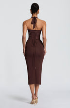 Roberta Midi Dress - Plum Brown