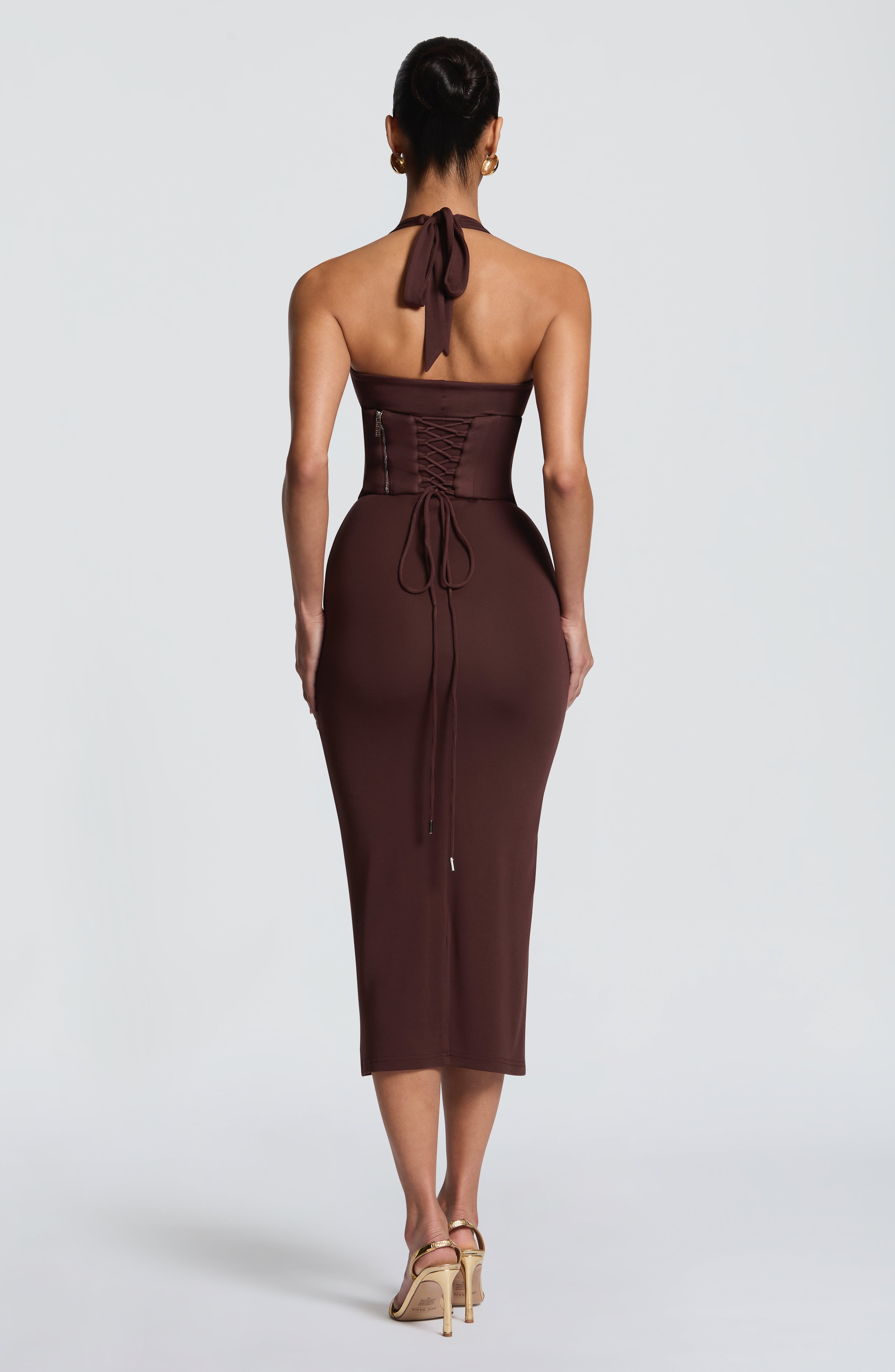 Roberta Midi Dress - Plum Brown
