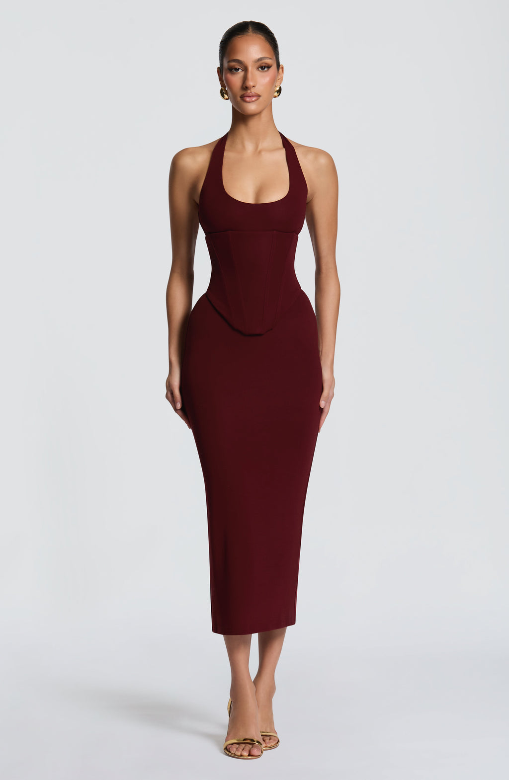 Roberta Midi Dress - Cherry Lacquer