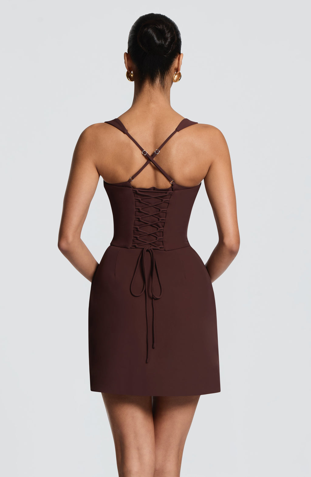Everette Mini Dress - Plum Brown