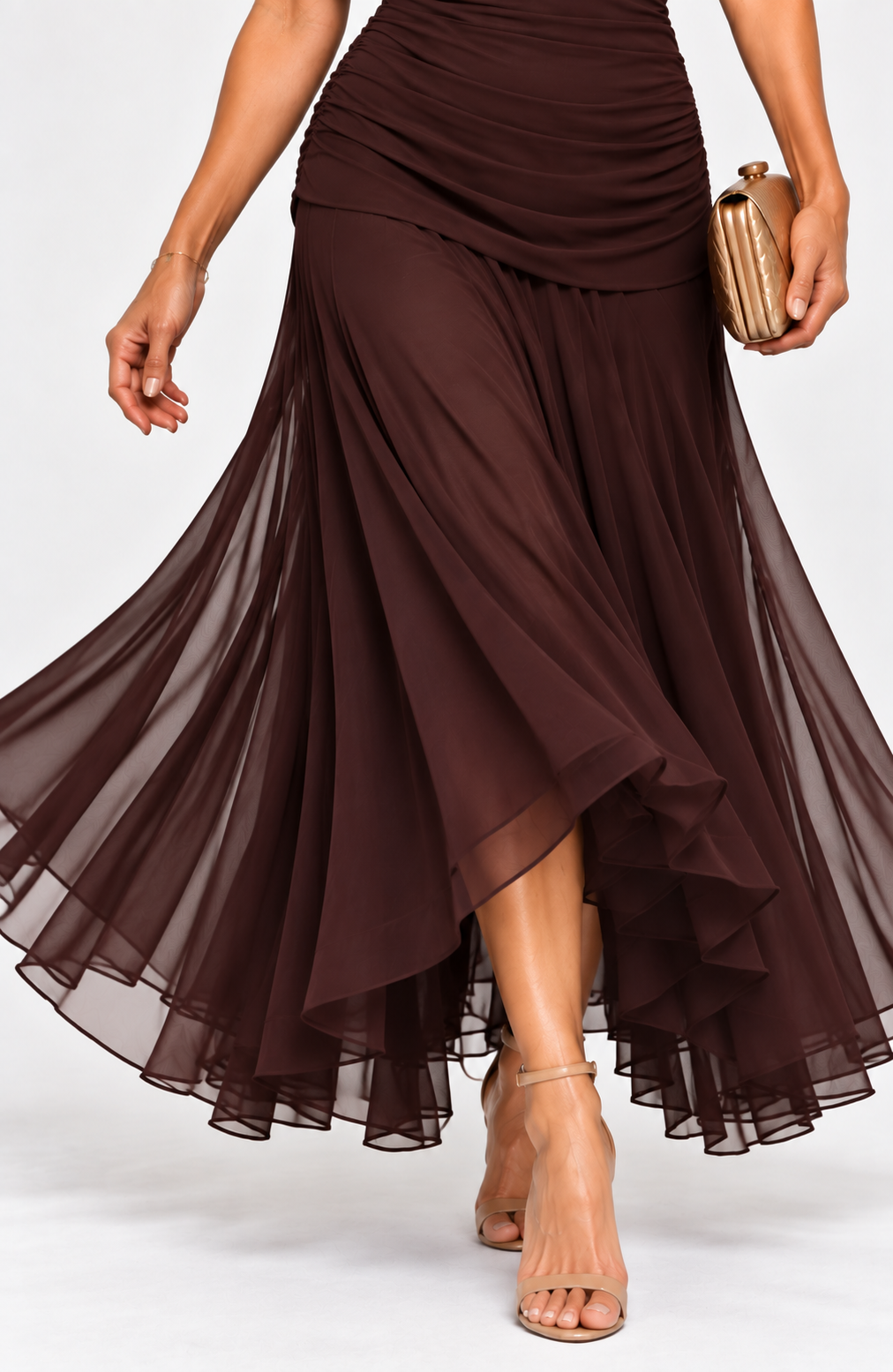 NEREIA Maxi Dress - BROWN