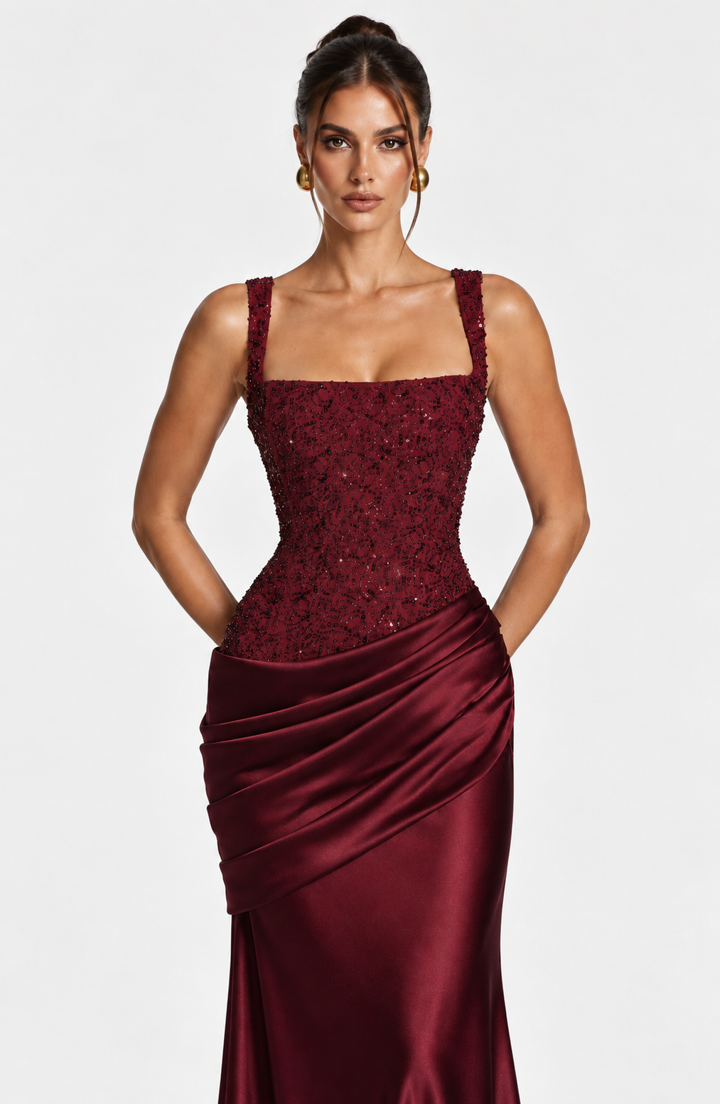 APHRODITE Maxi Dress - BURGUNDY