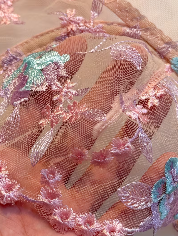 Blush Botanica Embroidered Lingerie Set