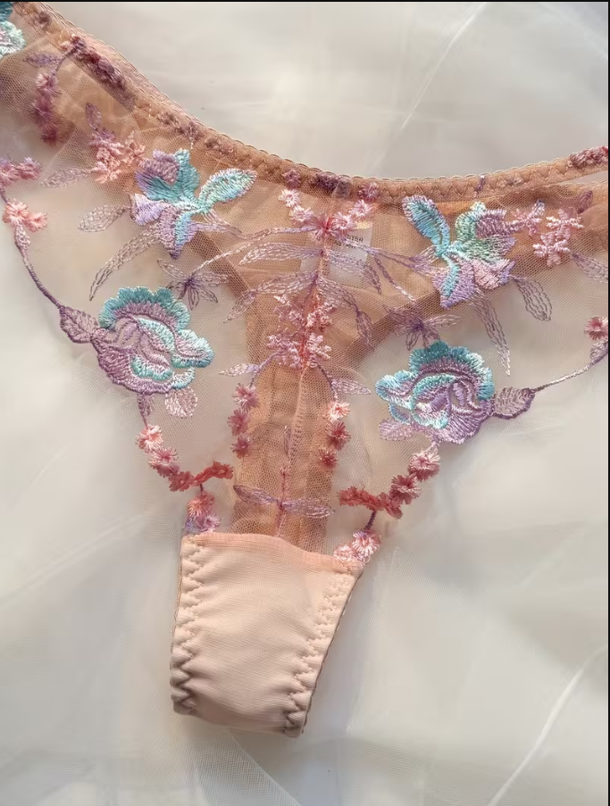 Blush Botanica Embroidered Lingerie Set