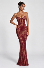 FORTUNA Maxi Dress - BURGUNDY
