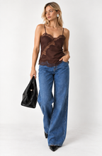 SELENE Lace Top - BROWN