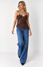 SELENE Lace Top - BROWN